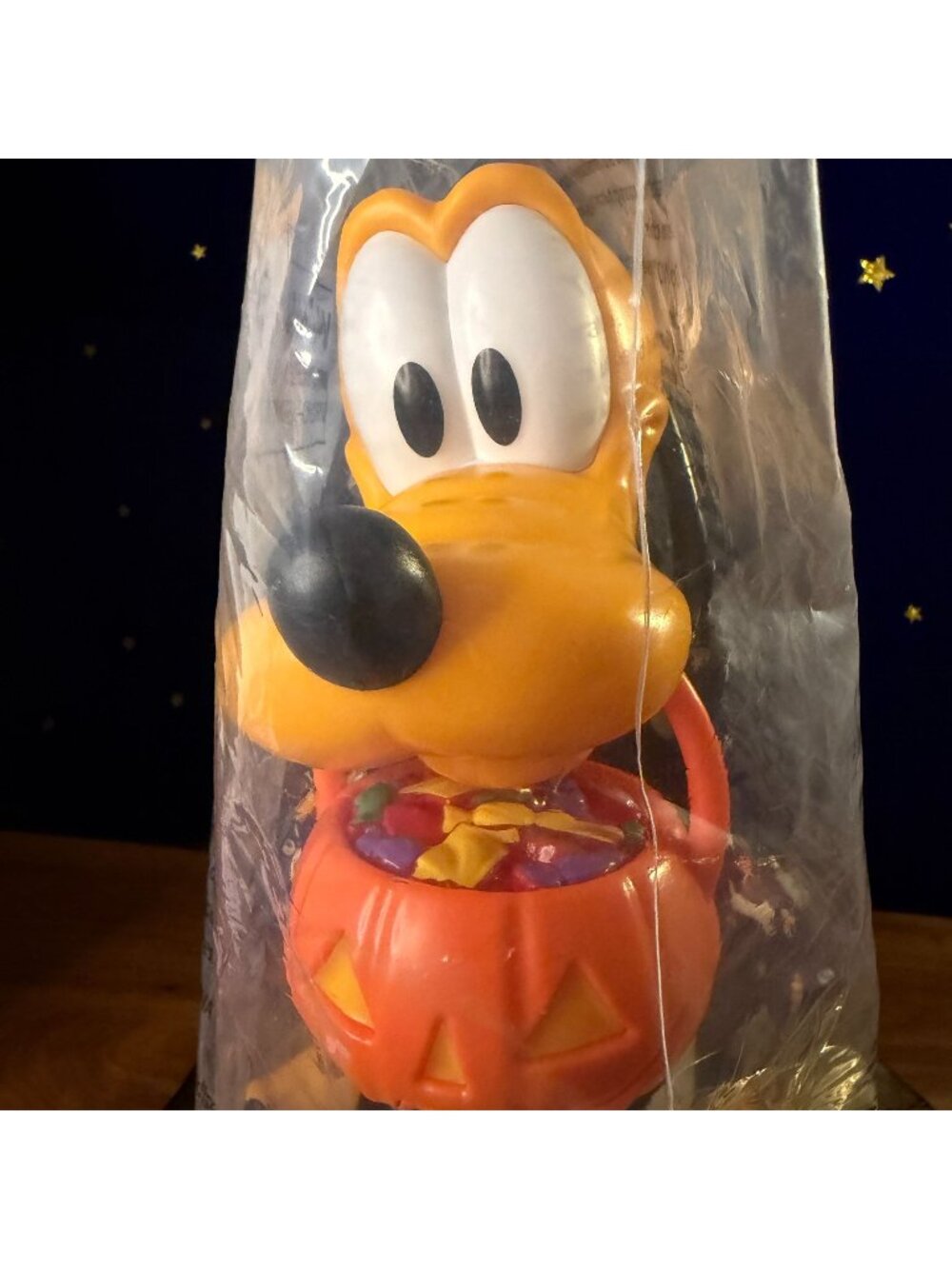 New never used Disney Pluto Halloween Pumpkin Figural Drink Cup | Mickey Mouse C